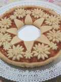 Crostata all'olio con marmellata di pesche