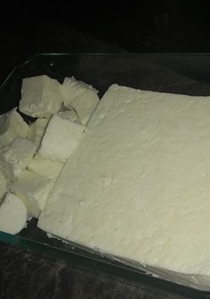 A picture of Indian style Paneer/cheese.