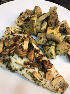 Una foto de Lubina o dorada al ajillo en Airfryer Cosori
