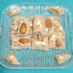 A picture of Calcium Rich Rajgira Mohanthal (Amaranth Flour Squares) With Milk & Almonds ---- Vrat Special.
