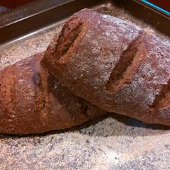 A picture of Black Soybean Quinoa Spelt Sourdough Artisan Bread.
