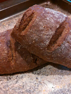 A picture of Black Soybean Quinoa Spelt Sourdough Artisan Bread.