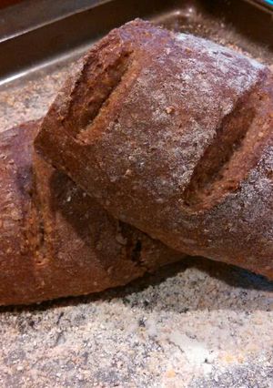 A picture of Black Soybean Quinoa Spelt Sourdough Artisan Bread.