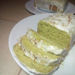 A picture of Avocado loaf with orange glaze.
