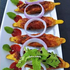 A picture of Potato Seekh Kebab.