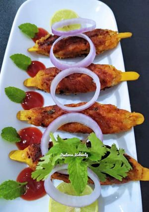 A picture of Potato Seekh Kebab.