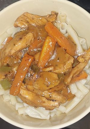 A picture of Spicy chicken strips.