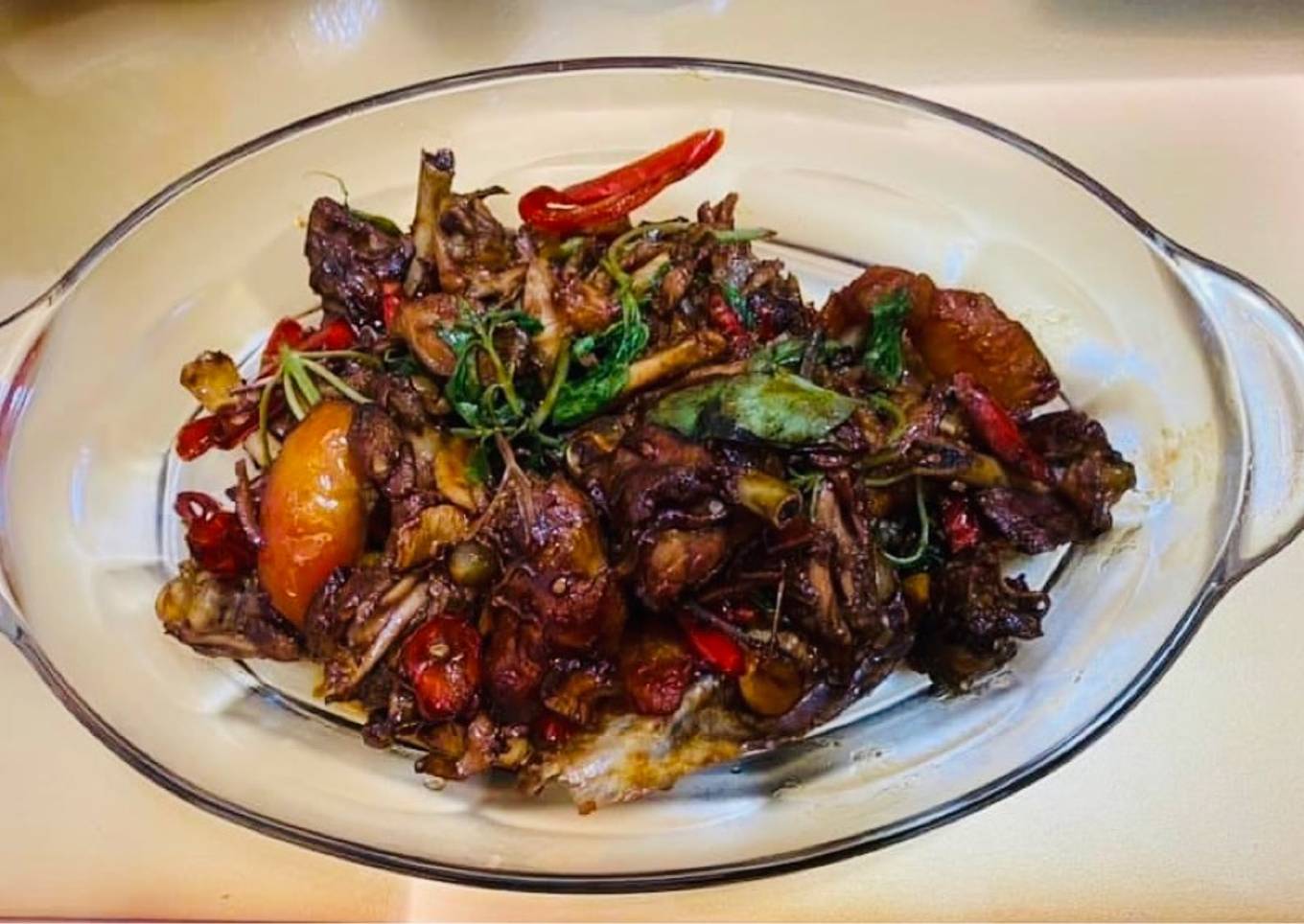 Resep Ayam goreng semur kecap kering