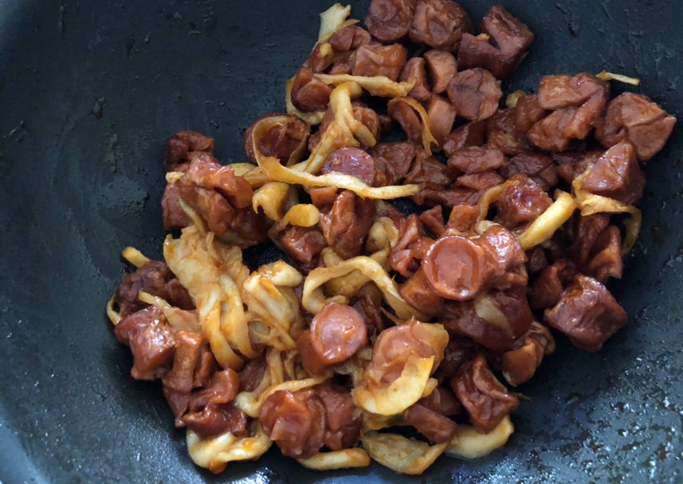 Sosis jamur tiram asam manis