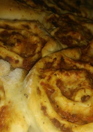 Una foto de Espirales de carne picada a la pizza 🍕🍕🍕