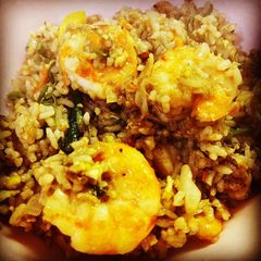 A picture of Prawn and Veggie Fried Rice.