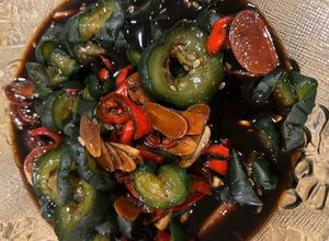 Hình của món Dưa leo ngâm tương.