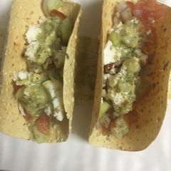 A picture of Masala papad tacos.