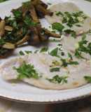 Lomo al grill con champiñones al horno