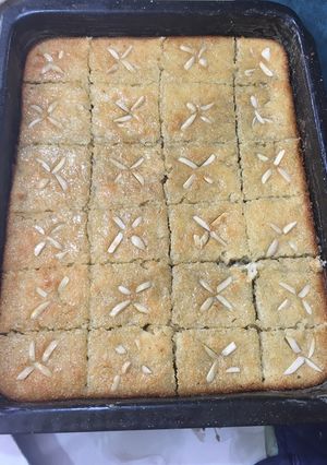 صورة لوصفة هريسة او بسبوسة