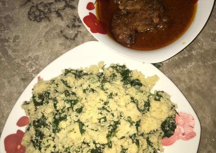 Couscous with spinach