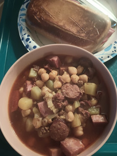 A picture of Spanish Bean Soup from my Mother's Recipe Card.