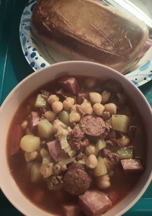 A picture of Spanish Bean Soup from my Mother's Recipe Card.