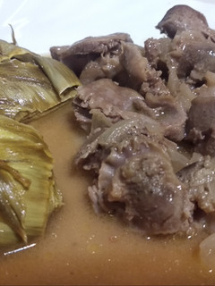 Una foto de Mollejas de pollo al vino de pitarra