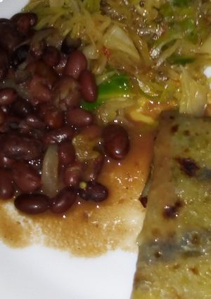 A picture of Rice and beans.