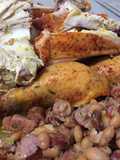 Pollo asado relleno con chorizo