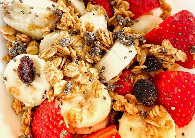Cara Gampang Menyiapkan Granola Mix Fruits, Enak
