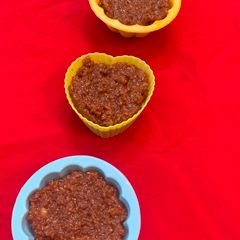 A picture of Lapsi carrot halwa with jaggery.