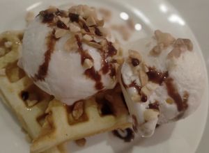 Foto de Waffle com gelado