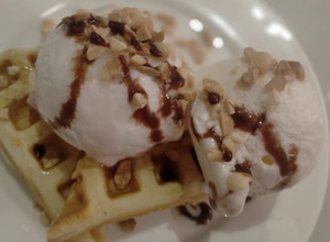 Foto de Waffle com gelado