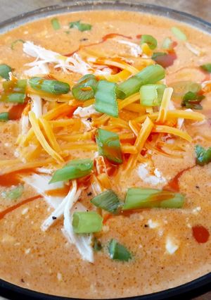 A picture of Buffalo chicken soup.