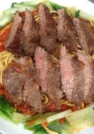 安格斯牛排義大利麵 的食譜成品照片