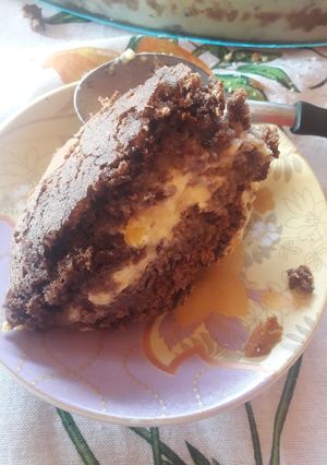 Una foto de Bizcocho de chocolate a la mousse de duraznos