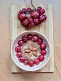 Avena trasnochada con uva rosa 🍇 Overnight oats con uva red globe 🍇