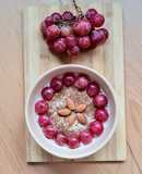 Avena trasnochada con uva rosa 🍇 Overnight oats con uva red globe 🍇
