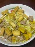 ผัดกุยช่ายขาวเต้าหู้หมูสับ