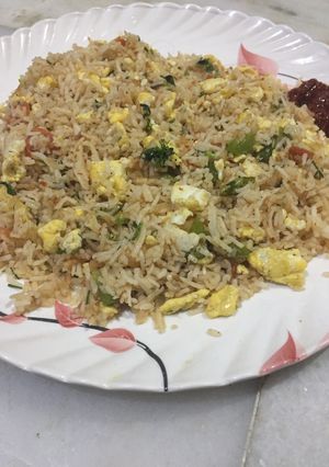 A picture of Egg fried rice.