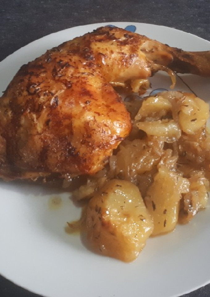 Una foto de Muslos de pollo al horno
