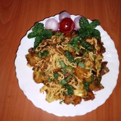 A picture of Cauliflower & potatoes sabzi (aloo Gobi sabzi).🍅🌿.