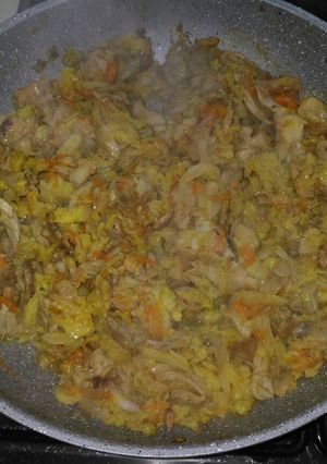 Foto di Petto di pollo con verza e zucca
