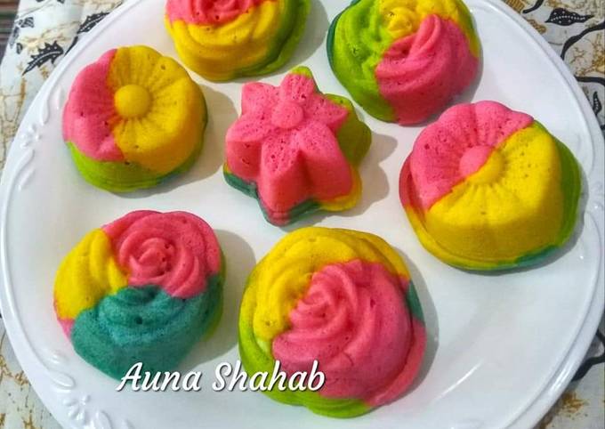 Bolu Kukus Pelangi (tanpa mixer)