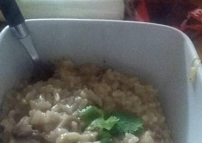 Delicious risotto with leek and mushrooms :)