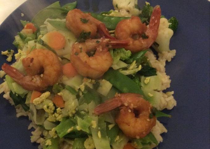 Steps to Prepare Perfect Stir fry with shrimp