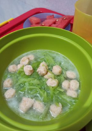 Foto resep Bakso Ayam Udang Kuah Labu Siam