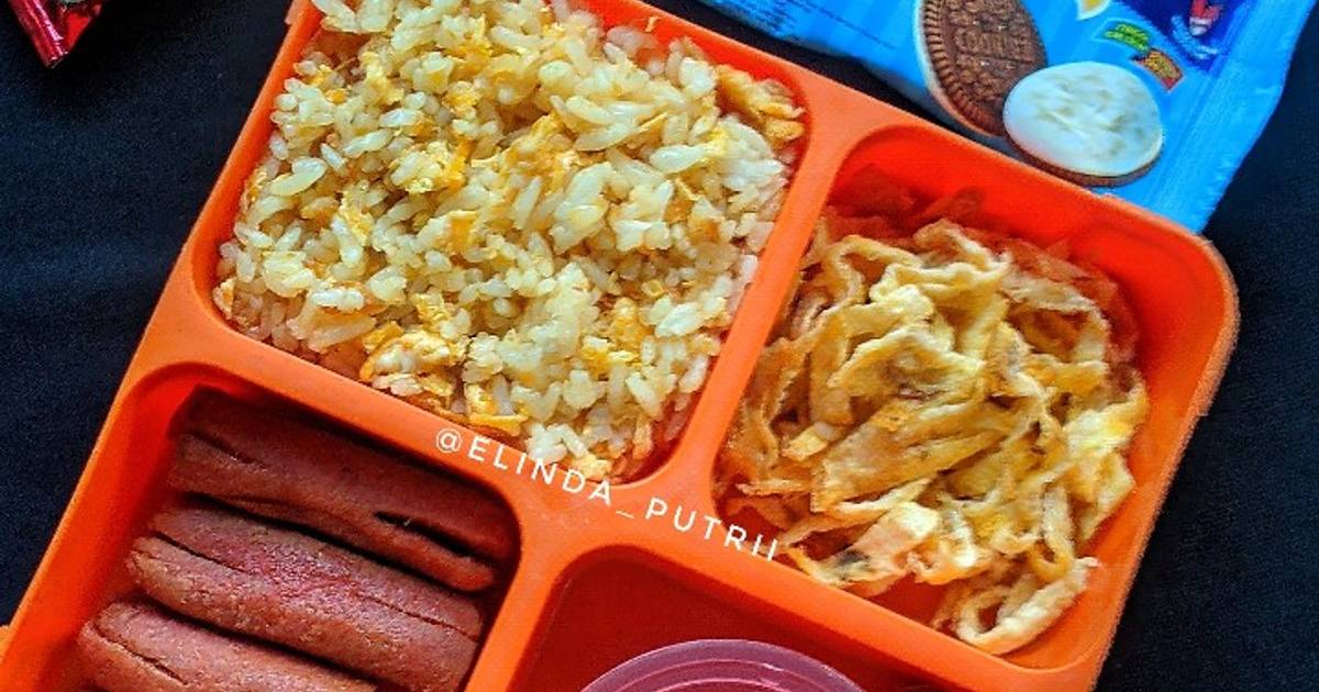 Resep Bekal Anak Sekolah (nasi Goreng+ Telur+ Sosis +agar Agar) Oleh ...