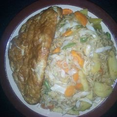 Vegetables noodles and Irish A picture of Vegetables noodles and Irish.
