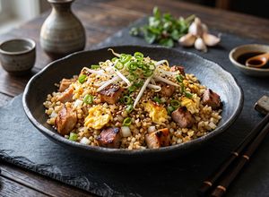 Una foto de 🥘 Arroz Frito Cubano (Versión Fit Low-Carb & Extra Proteína)