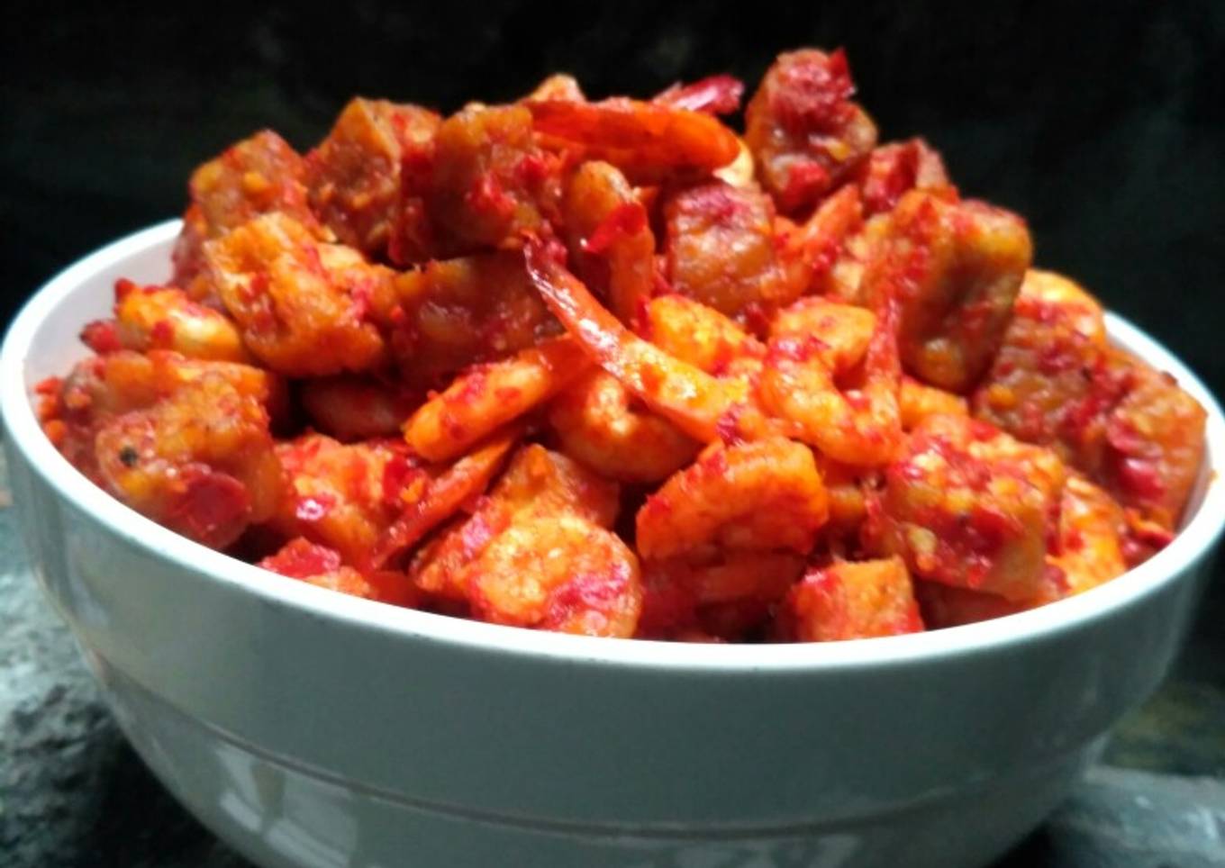 Balado Udang Tahu Tempe