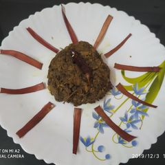 A picture of Banana flower bharta.