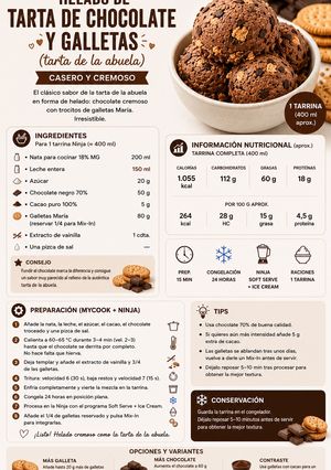 Una foto de Helado de tarta de chocolate y galletas (tarta de la abuela)