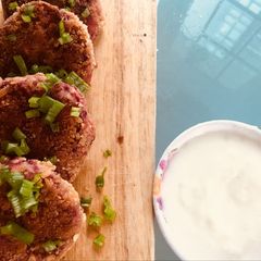 Diabetic friendly beetroot cutlets A picture of Diabetic friendly beetroot cutlets.
